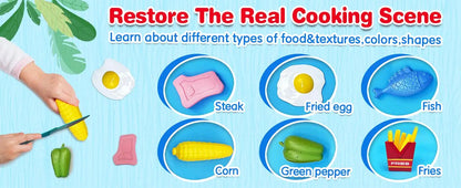 Color Changing Kids Food Fryer Pretend Play Set - Ohberri