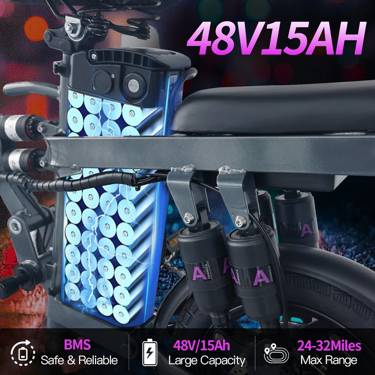 Electric Bikes 25MPH 600W Peak Motor,24-32Miles - Ohberri