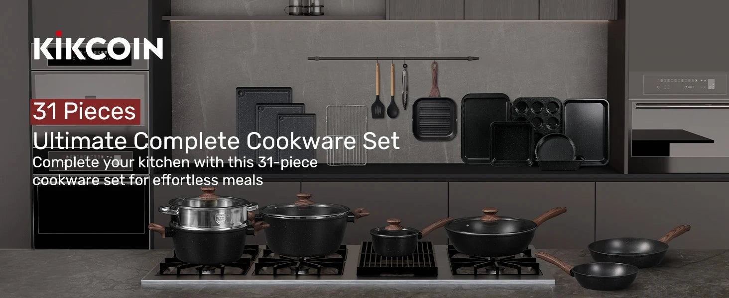 Non Stick 31 Piece Kitchen Nonstick Cooking Cookware Sets Ohberri