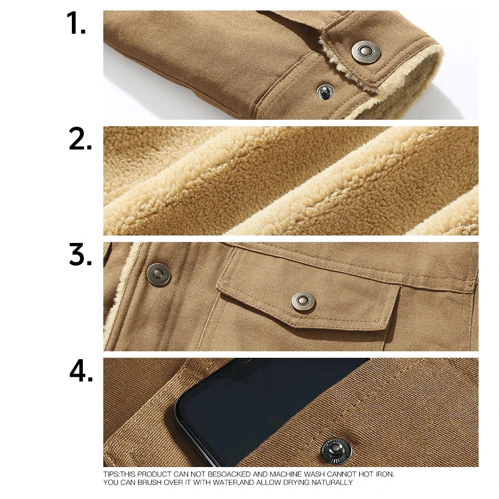 Men's Jackets Winter Warm Waterproof Fleece Lined High Quality Multi-color Coat Ohberri