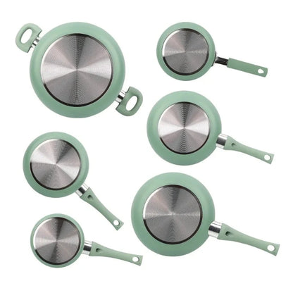 12 Piece Nonstick Aluminum Alloy Cookware Set, Blue Ohberri