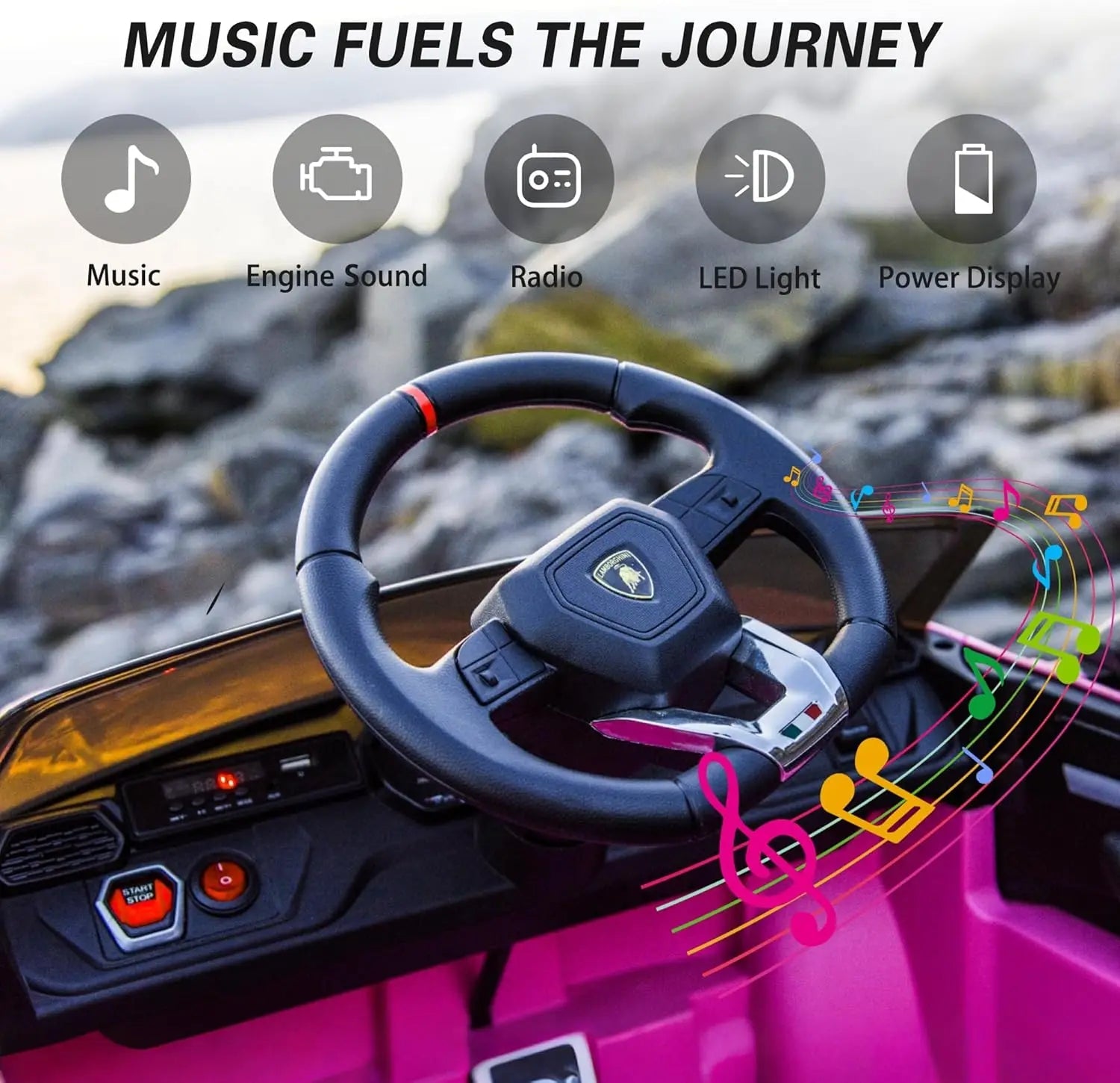 Licensed Urus Ride On Truck , 12V Battery Powered Electric 4 Wheels Kids Toys w/Parent Remote Control Ohberri