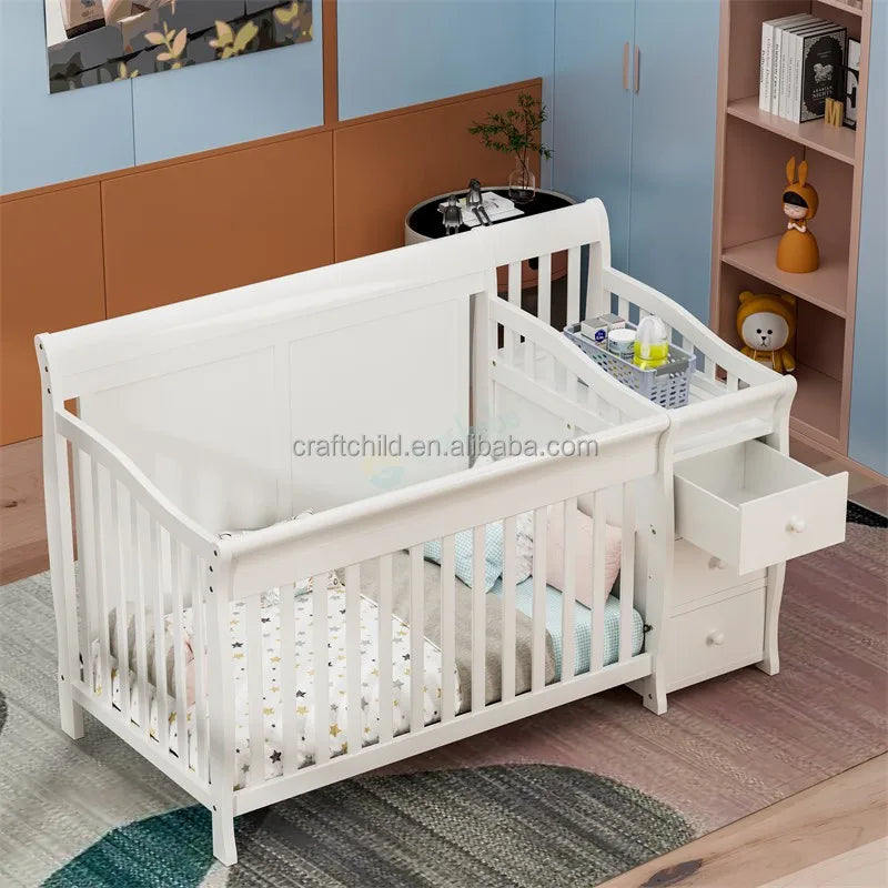 High-Quality Height Adjustable Baby Crib Bed - Ohberri