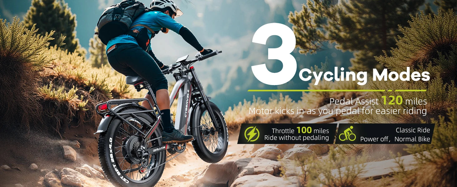 High speed electric ebike for adults, 52V ebike,40AH battery ,full suspension bicycle,hydraulic ebike,fat tyre 26inch 3000W - Ohberri