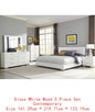 5-Piece High Gloss White Full Bedroom Set - Modern Design with Storage - Ohberri