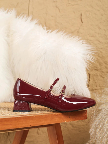 Mary Jane Leather High Heels Ohberri