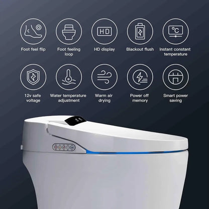 Smart Toilet, One Piece Bidet Toilet for Bathrooms, Toilets with Warm Water Sprayer & Dryer, Foot Sensor Operation, Heated Bidet Ohberri