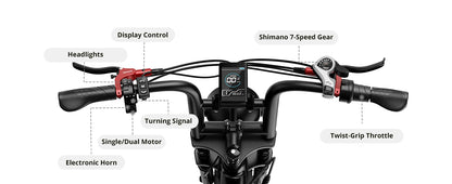 Electric Bike 2000W Dual Motor 48V 25AH Battery 20" - Ohberri