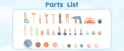 Tool Bench Set  Large Wooden Work Bench 41 Pieces - Ohberri