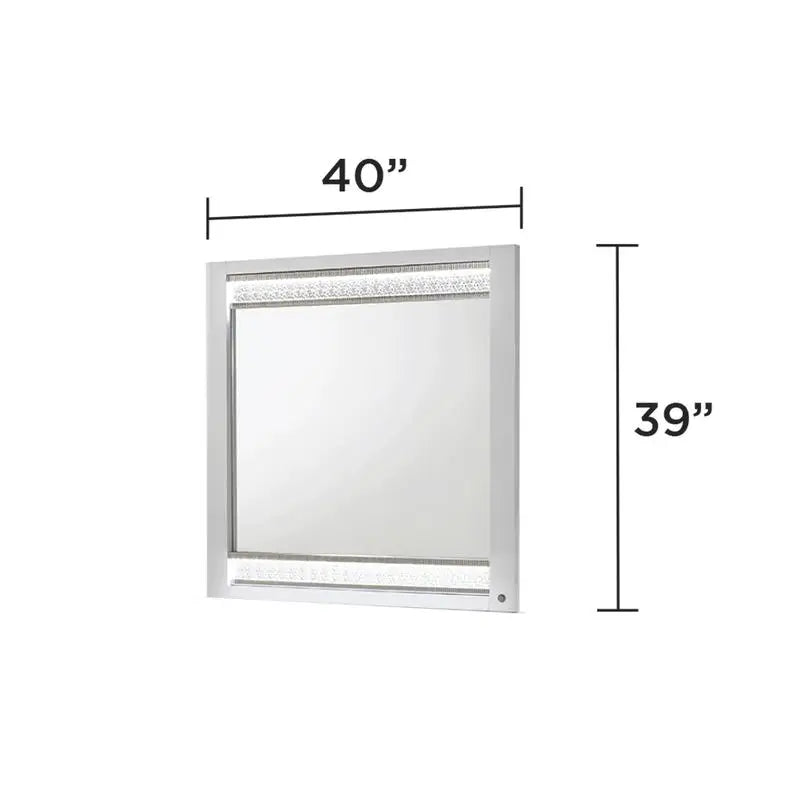 Glam Modern 5-Piece King Bedroom Set with LED Headboard, Wood in White - Ohberri