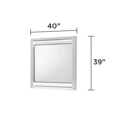 Glam Modern 5-Piece King Bedroom Set with LED Headboard, Wood in White - Ohberri