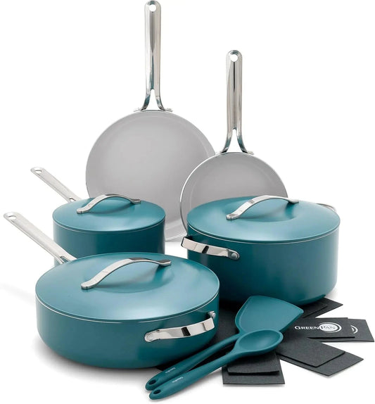10-Piece Cookware Pots & Pans Set Ceramic Nonstick & Utensil Ohberri