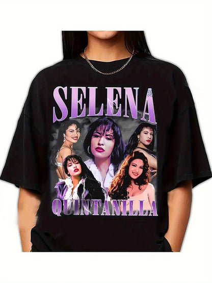 Selena Quintanilla Design Casual Polyester T-Shirt Ohberri