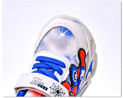 Disney Fashion Spiderman Baby Boys Sneakers Spring/autumn Children's Shoes Lighted Sneaker Trendy Kids Boy Sports Casual Shoes Ohberri