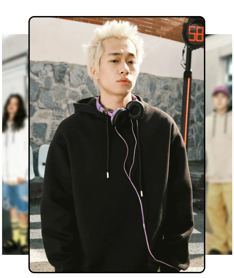 Bold Skull Letter Print Long Sleeve Pullover with I'm Who I Am Design Hoodie Ohberri