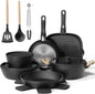 19 Pcs Pots and Pans Set Non Stick Ceramic Cookware Set with Removable Handles Ohberri
