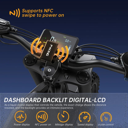 Dual Battery, Peak 2900W 52V, Dual 20Ah, 25inchTires,off-road Mountain E-Bike - Ohberri