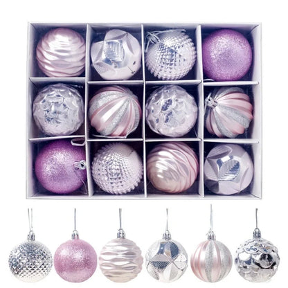 12pcs 6cm Assorted Christmas Ball Pendant Ball Ornament Set Ohberri