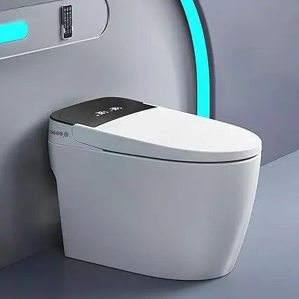Smart Toilet with Auto Open & Close Lid and Seat,Warm Water and Dry,Heated Seat,Foot Sensor Ohberri