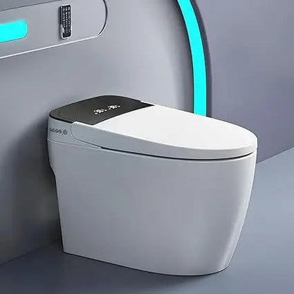 Smart Toilet with Auto Open & Close Lid and Seat,Warm Water and Dry,Heated Seat,Foot Sensor Ohberri