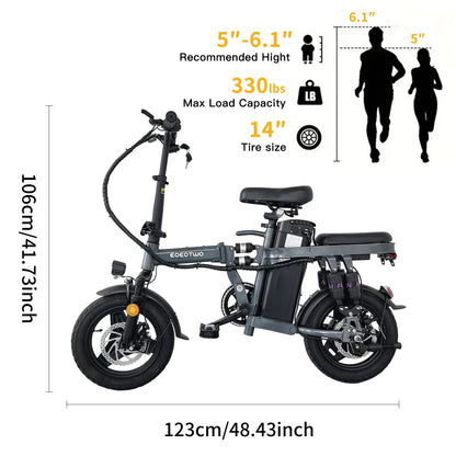 Electric Bikes 25MPH 600W Peak Motor,24-32Miles - Ohberri