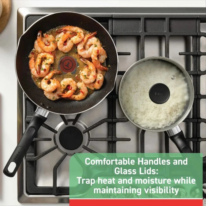 20 Piece Non-Stick Pots and Pans Cookware Set, Grey Ohberri