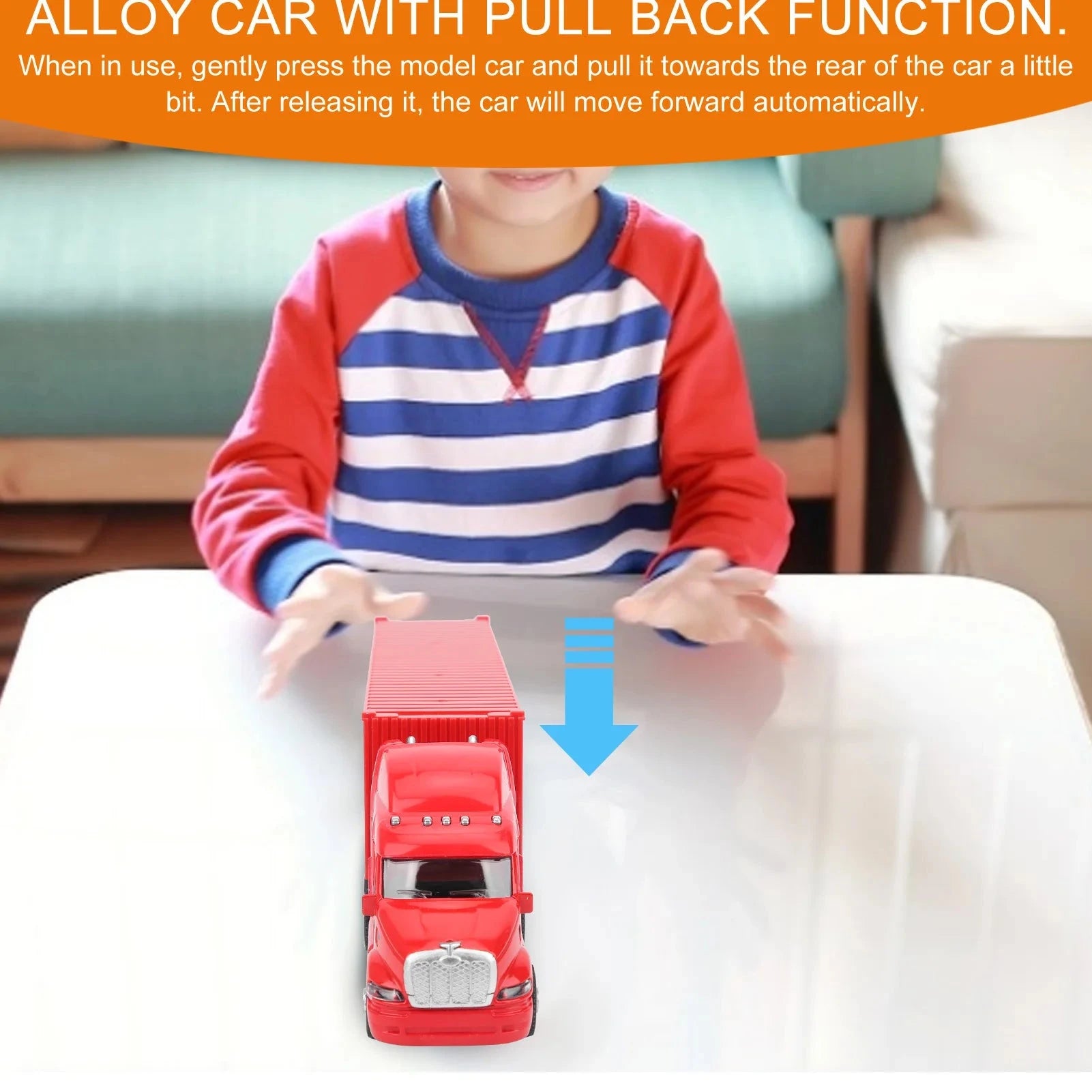 Alloy Simulation Container Car Model Ohberri