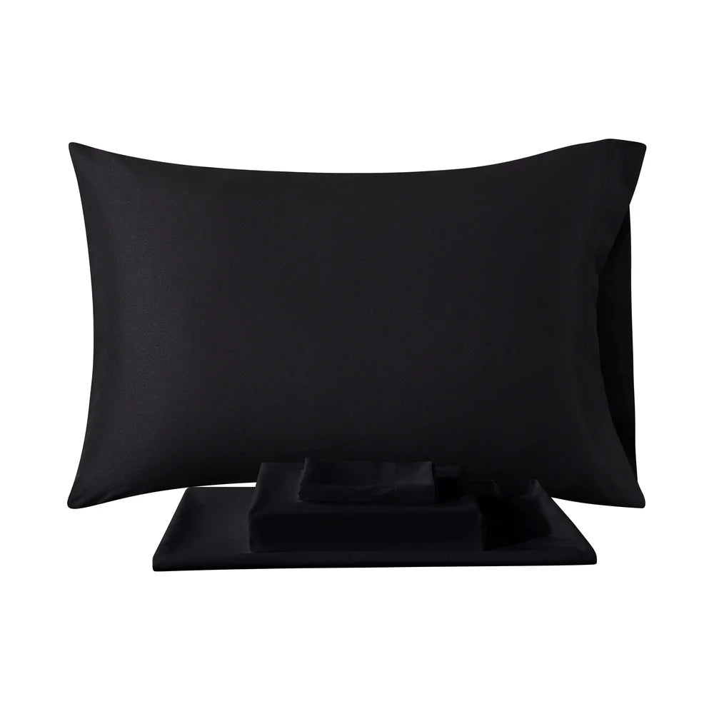 7 Piece Reversible Bedding Set Queen Comforter Sheets Pillowcases Shams Soft Polyester Machine Washable Unisex Storage Bag - Ohberri