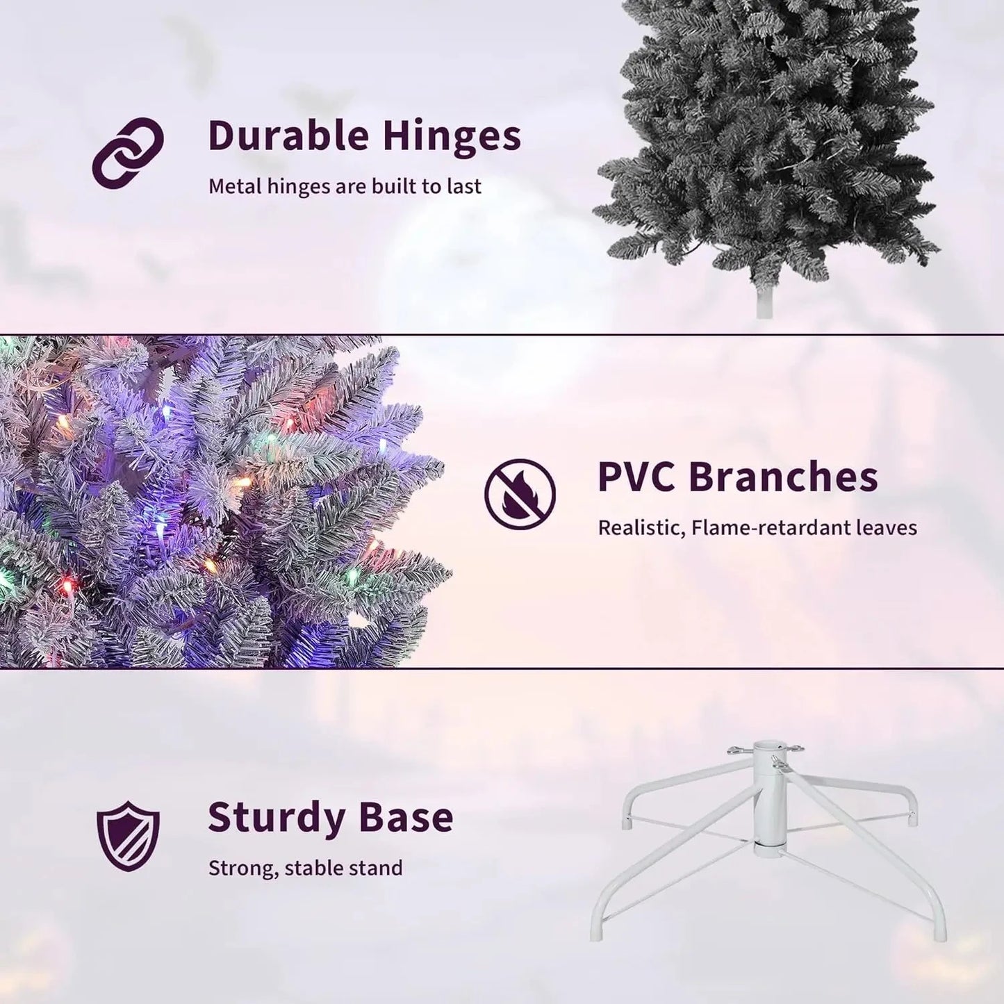 6Ft 7.5FT Prelit Christmas Tree with Lights Slim Artificial Ohberri