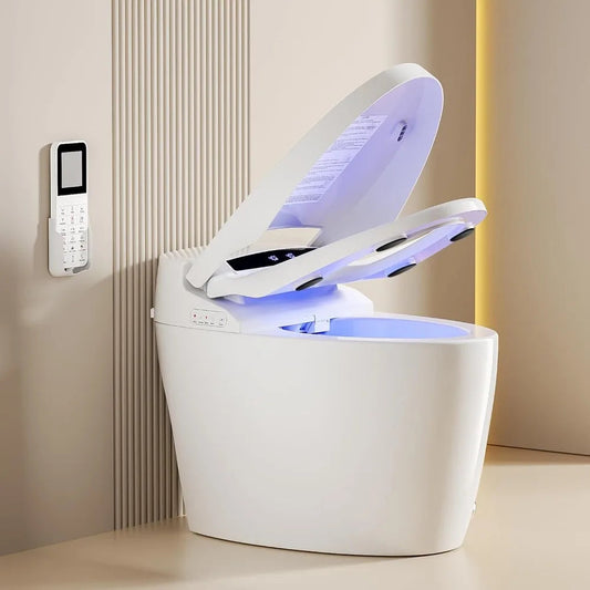 Smart Tankless Toilets with Warm Water Sprayer and Dryer, Foot Sensor Ohberri