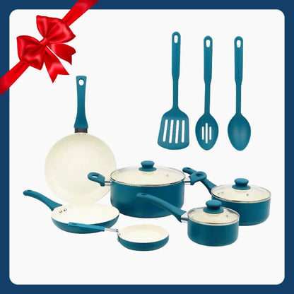 Ceramic aluminum 12-piece non-stick cookware set Ohberri