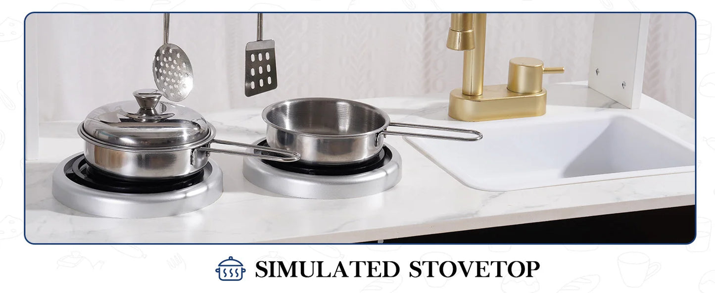 Play Kitchen Wooden with Marble-Style - Ohberri