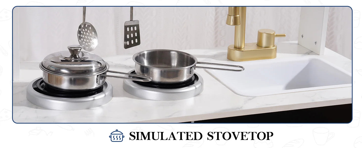 Play Kitchen Wooden with Marble-Style - Ohberri