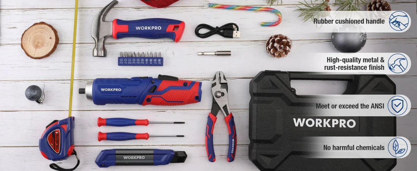 WORKPRO 3.7V Electric Screwdriver with 18pc Tool Kit Ohberri