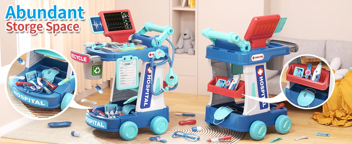 Doctor Pretend Play Medical Station Set with Lights Stethoscope - Ohberri