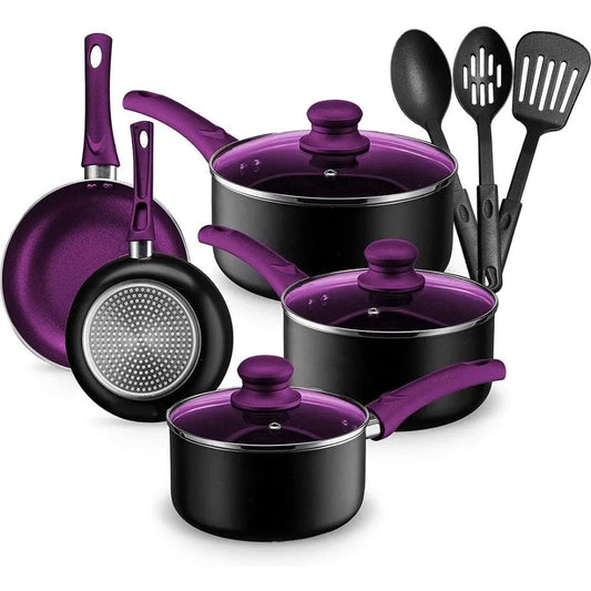 Pots And Pans Set Kitchen Cookware Sets Nonstick Aluminum Cooking Essentials 11 Pieces Ohberri