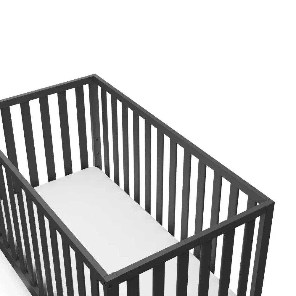 Sunset 4-in-1 Convertible Baby Crib, Gray - Ohberri