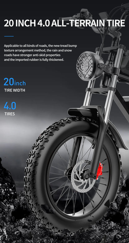 Electric Bicycle 2000W Dual Motor 52V40AH Dual Battery  55KM/H - Ohberri