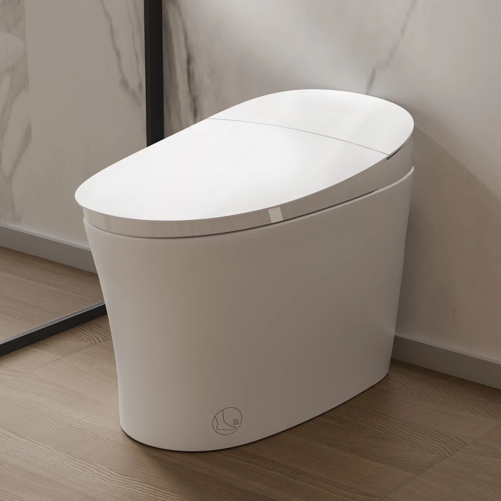 AQUATIZ Intelligent Toilet Power Flush Comfort Height Smart Toilet with Built-In Bidet, ADA Compliant N111-1B Ohberri