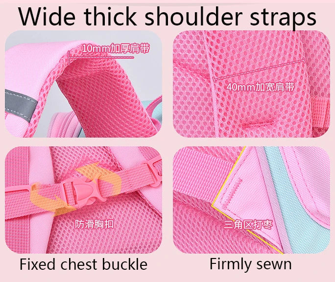 Kid Backpack for Girl Unicorn Children Rainbow Eyes School Bag Ohberri