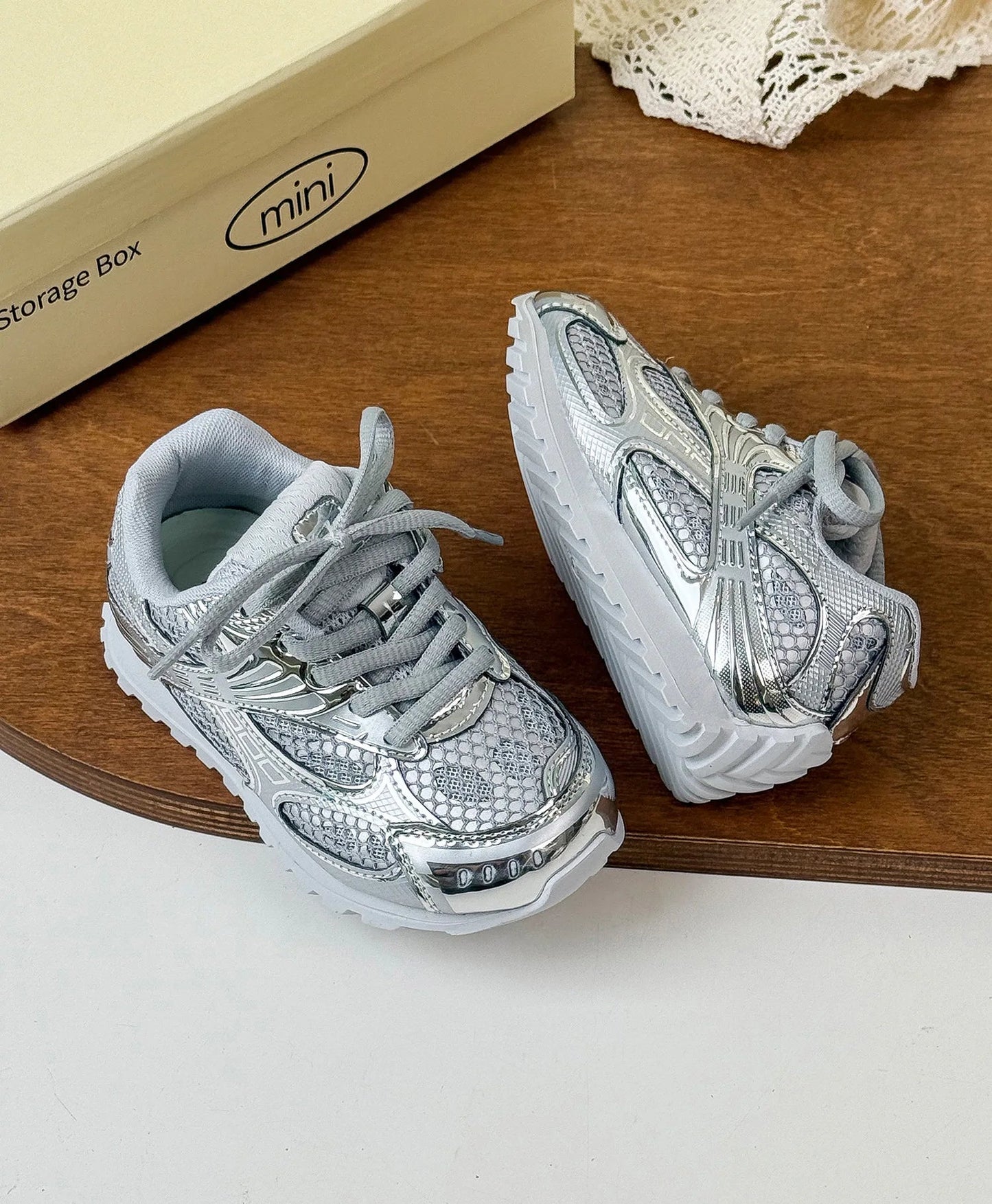 2025 Spring Toddler Kid Breathable Orbit Metallic Rubber Mesh Sneaker Children Casual Fashion Shoe Boy Girl Sports Walking Shoes Ohberri