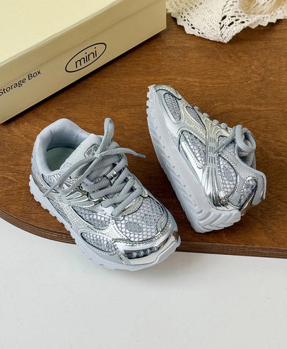 2025 Spring Toddler Kid Breathable Orbit Metallic Rubber Mesh Sneaker Children Casual Fashion Shoe Boy Girl Sports Walking Shoes Ohberri