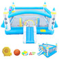 Bounce House With Long Slide Bouncing Area Basketball Hoop - Ohberri