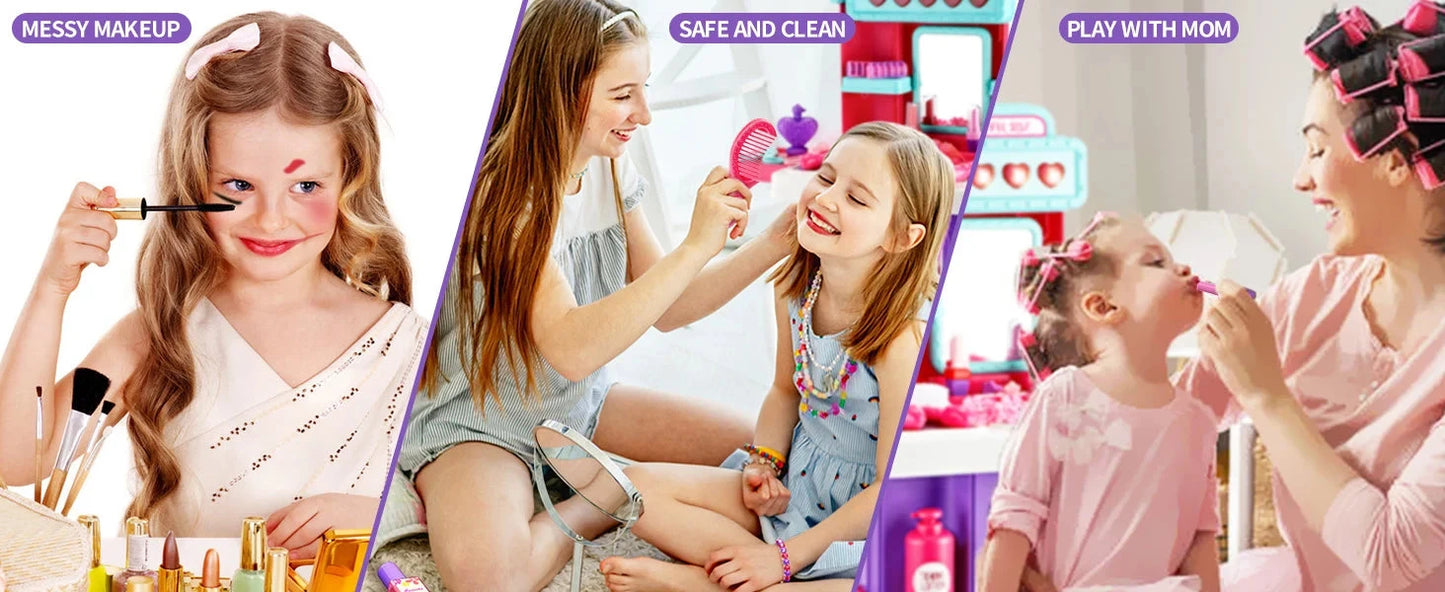 Children's 3-in-1 transformable travel suitcase for boys and girls, makeup tools, playhouse toys Ohberri