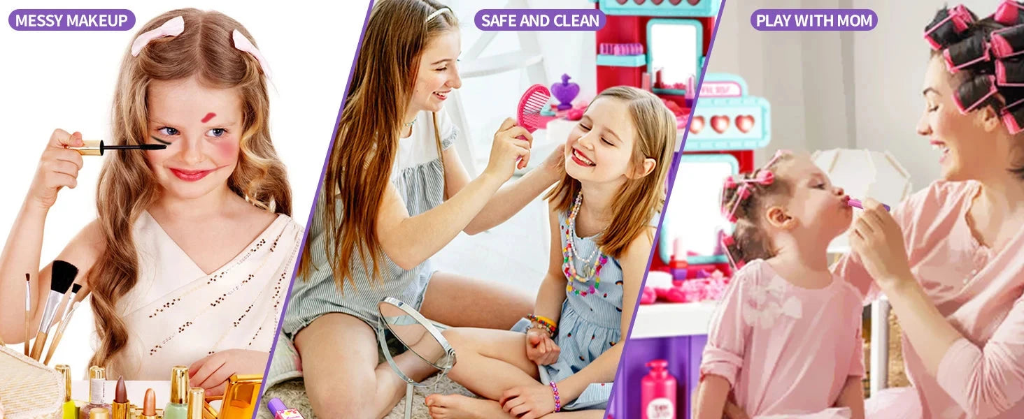 Children's 3-in-1 transformable travel suitcase for boys and girls, makeup tools, playhouse toys Ohberri