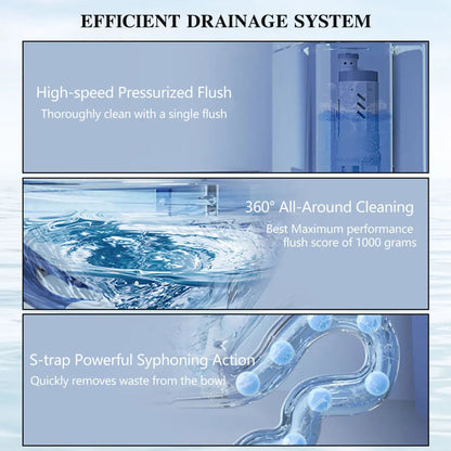 1.28 GPF Single-flush One Piece Toilet, Water-Saving Elongated Ohberri