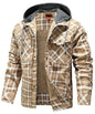 Men's Jackets Winter Hooded Warm Coat Casual Thicken Plaid Ohberri