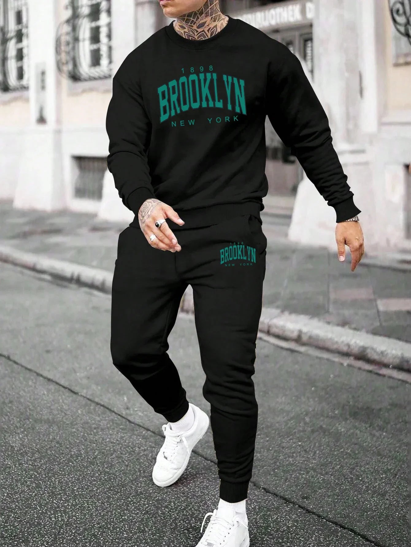 Mens Tracksuit Printing Casual Sweatshirt Outdoors Sports Jogging Clothing Ohberri