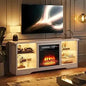 Fireplace with TV Stand 36" inch Electric Fireplace Up to 80" TVs, LED Light Modern Wood High Gloss Ohberri