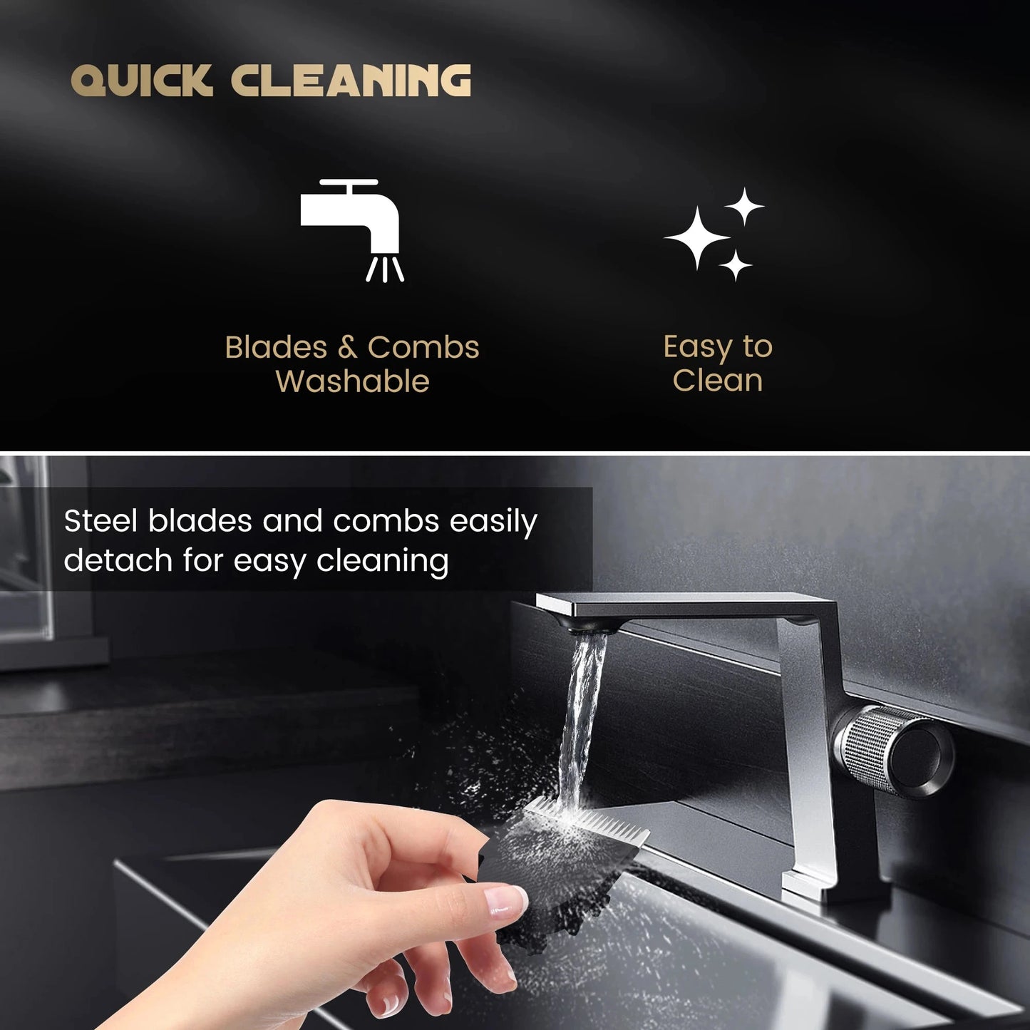 Professional Electric Hair Clippers with Lock Portable Men's Cordless Beard Trimmer Ohberri